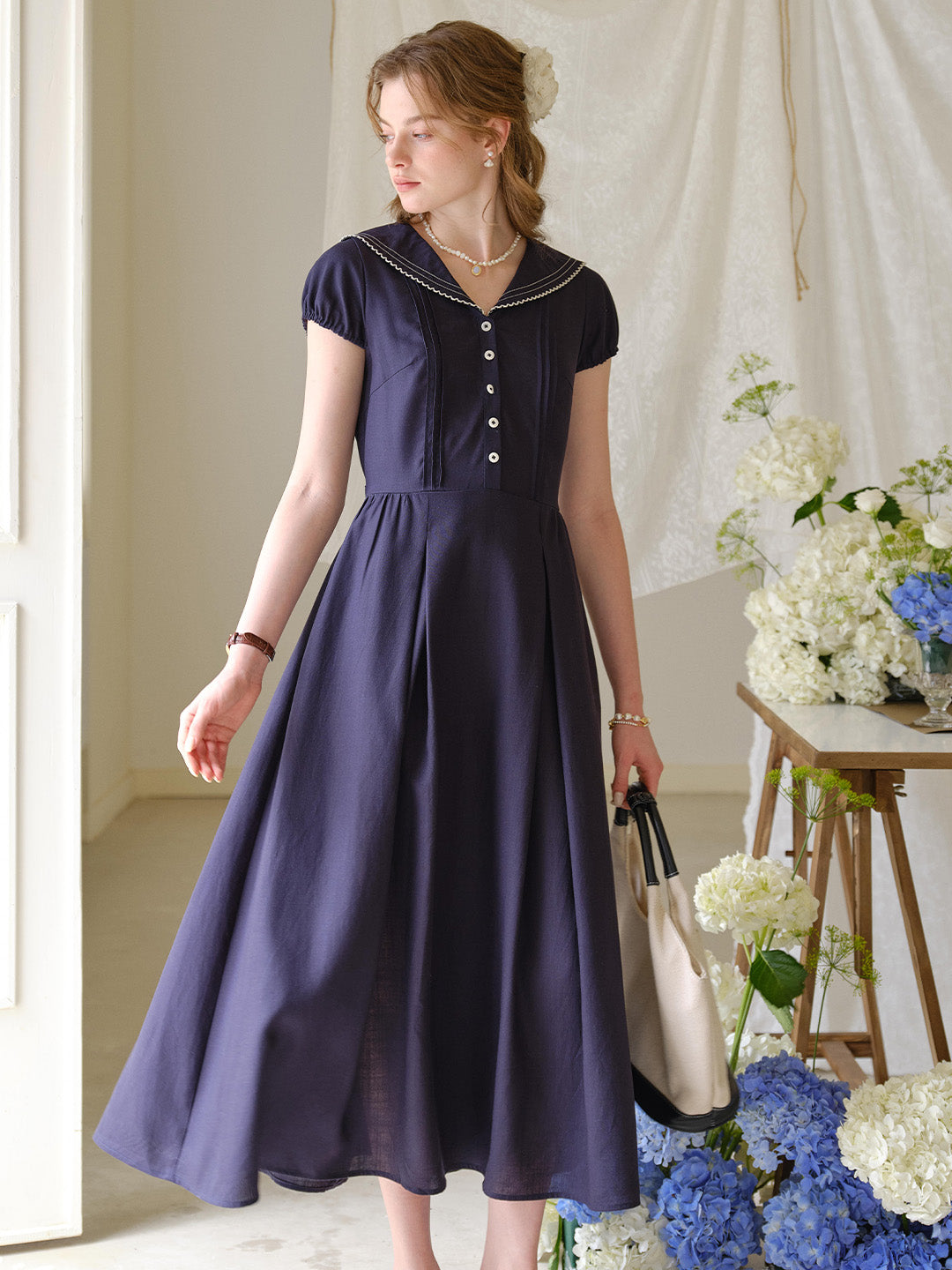 Harper V-Neck Linen Dress