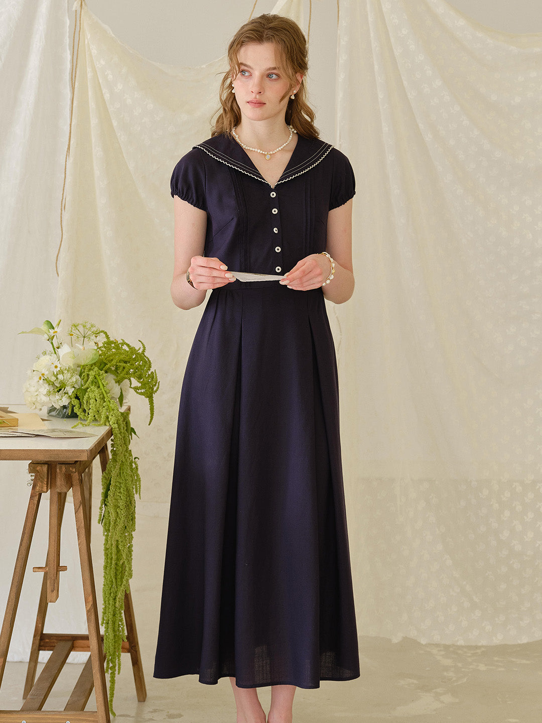 Harper V-Neck Linen Dress