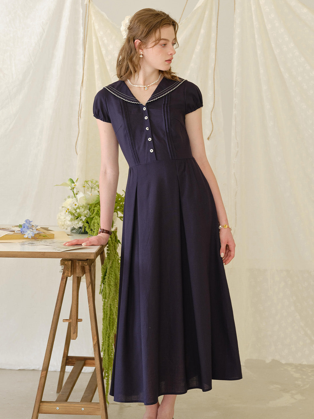 Harper V-Neck Linen Dress