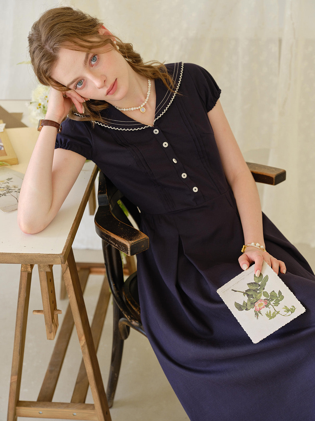 Harper V-Neck Linen Dress