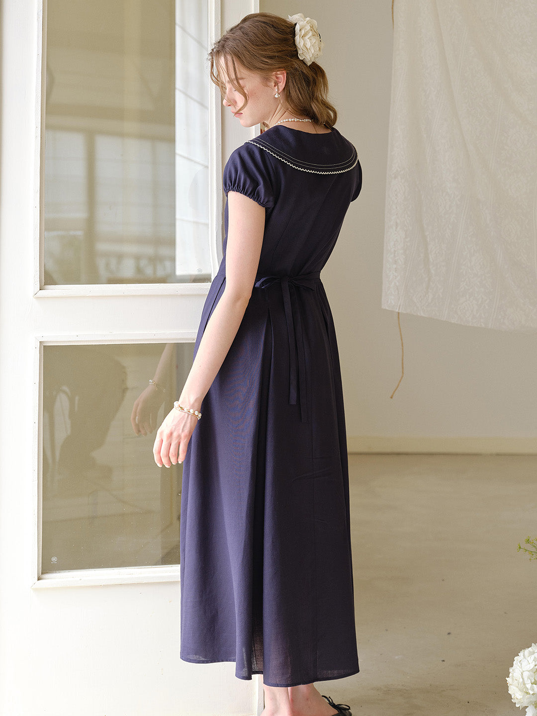 Harper V-Neck Linen Dress