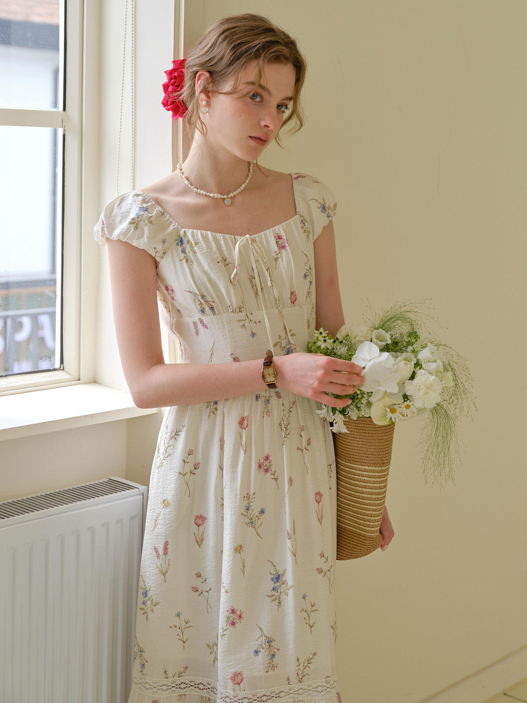 Victoria Sweetheart Neck Floral Dress