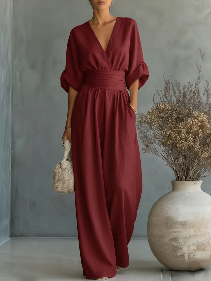 The Capella | V-Neck High-Waist Jumpsuit
