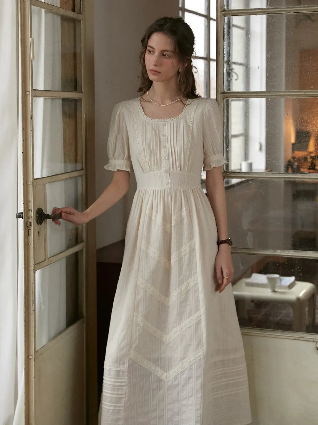 Emmeline Round Neck 100%Cotton Dress