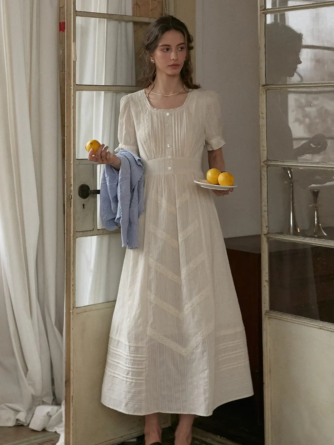 Emmeline Round Neck 100%Cotton Dress