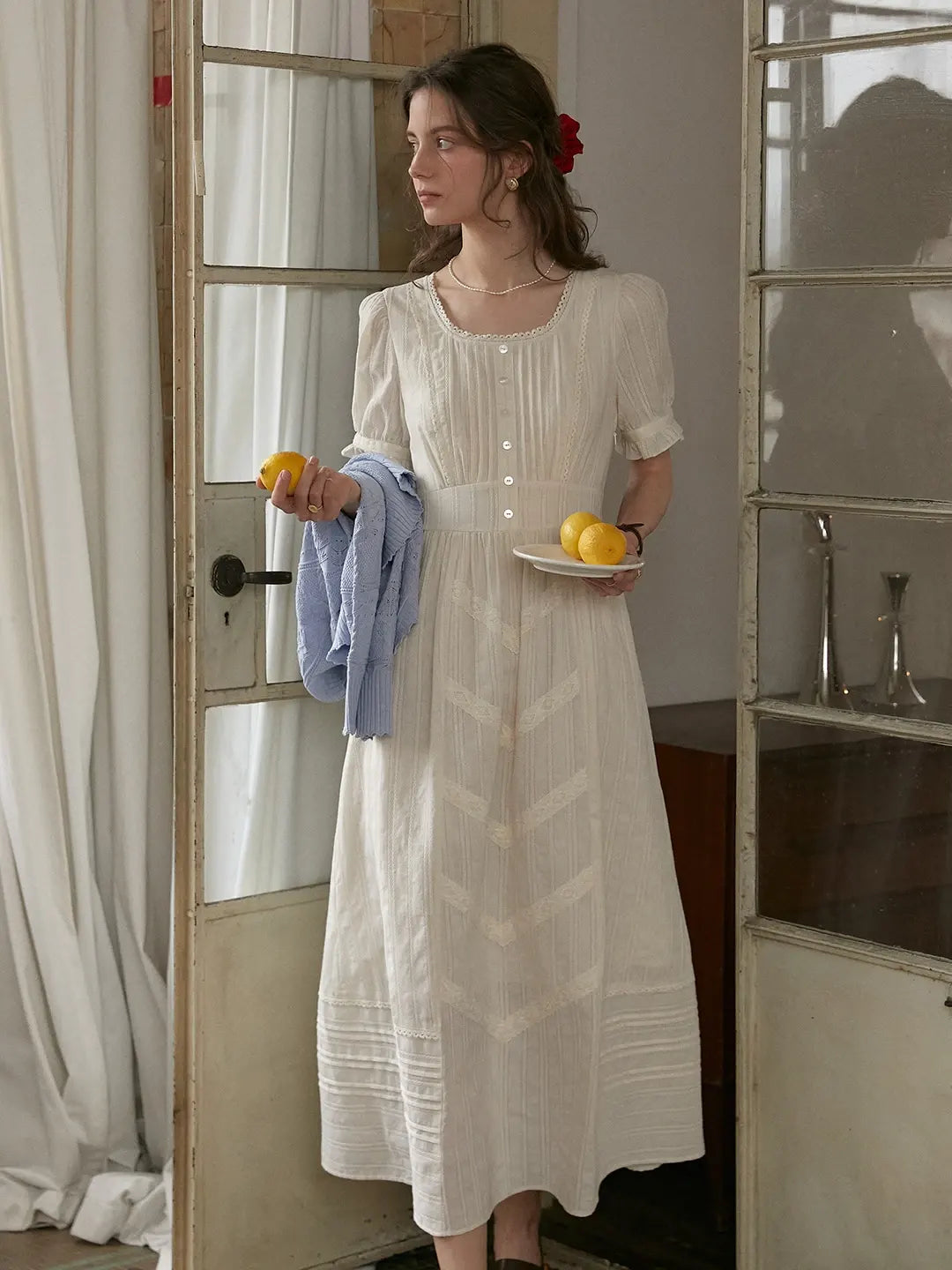 Emmeline Round Neck 100%Cotton Dress