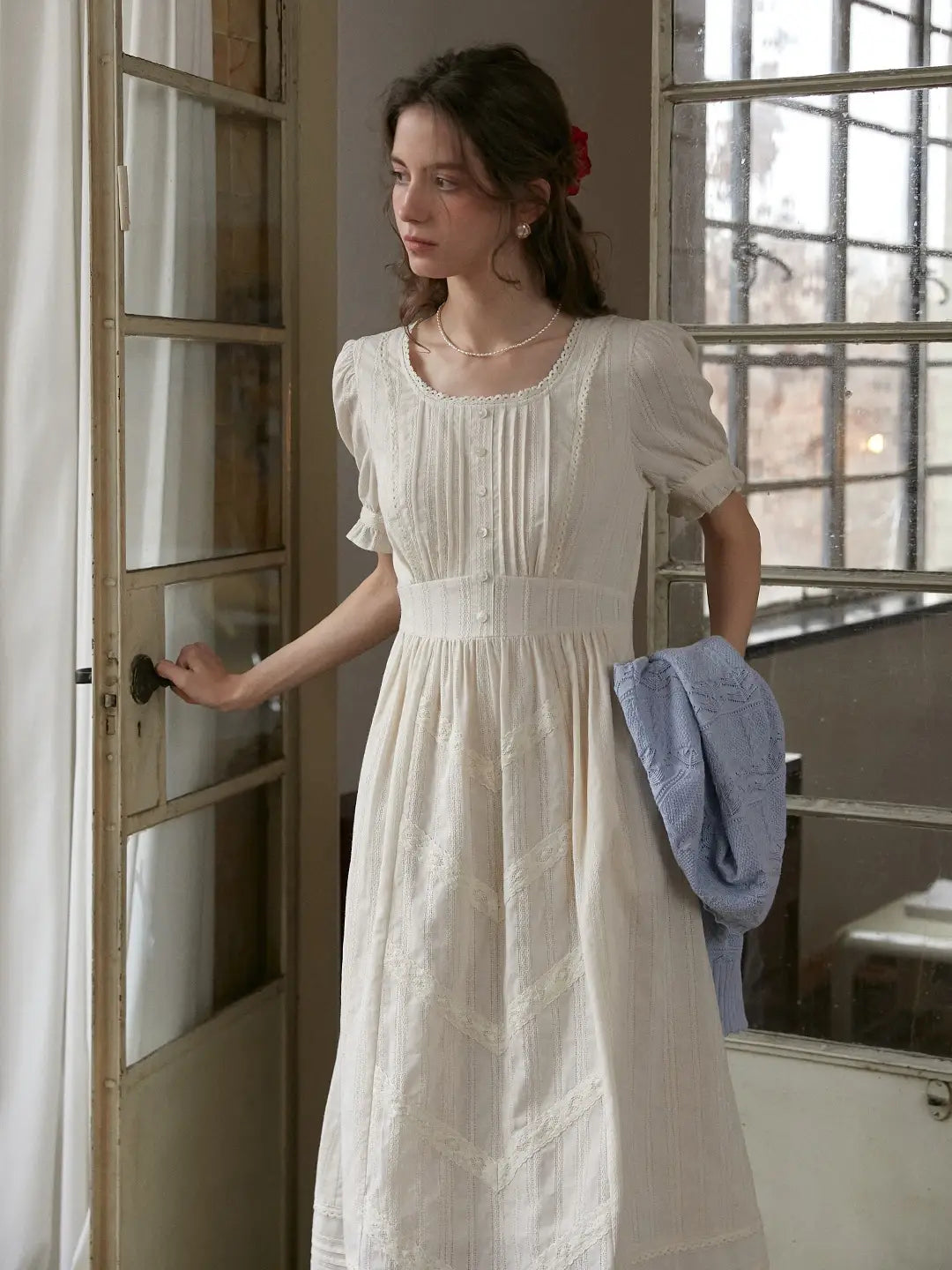 Emmeline Round Neck 100%Cotton Dress