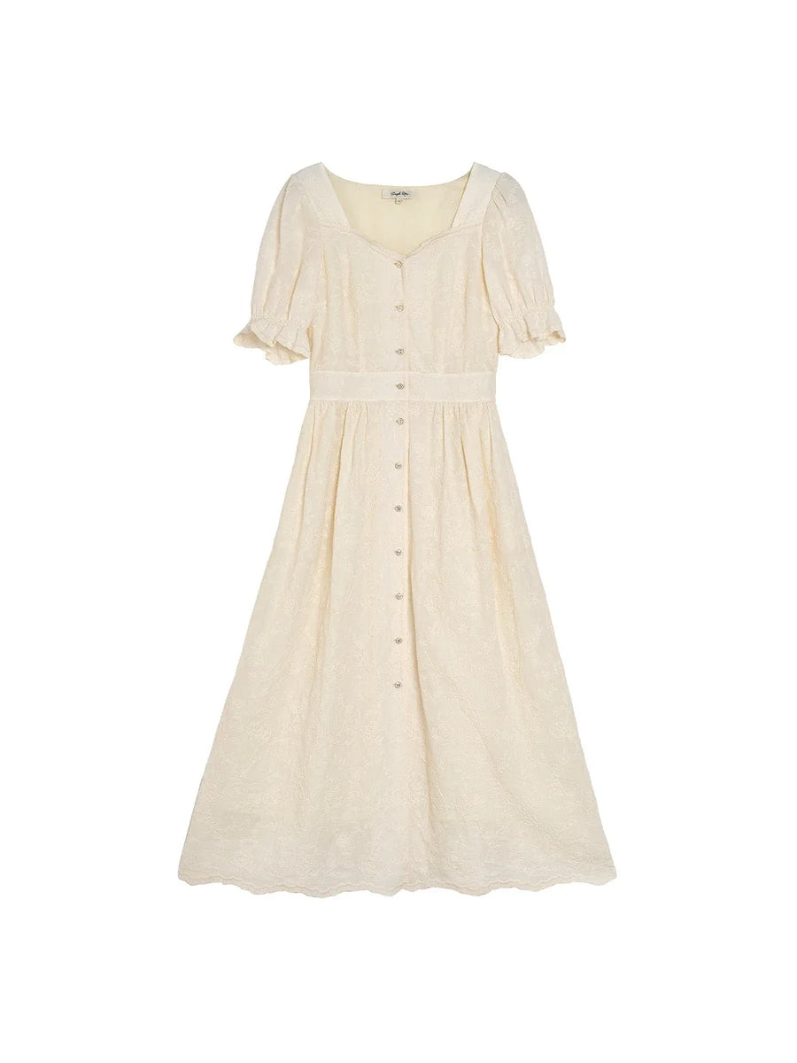 Ayra Sweetheart Neck Puff Sleeves Dress