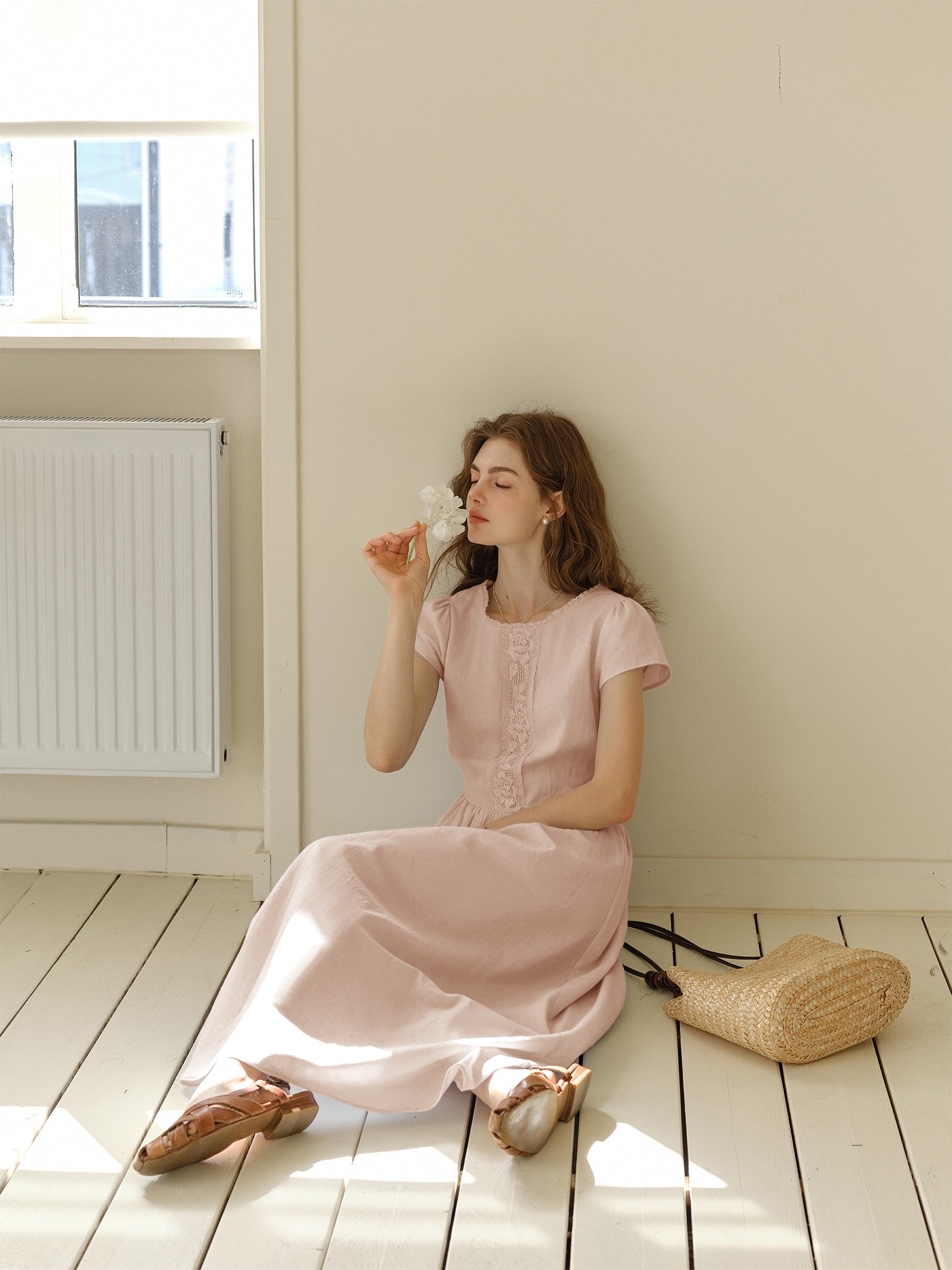 Malia Round Neck Lace 100% Cotton Dress