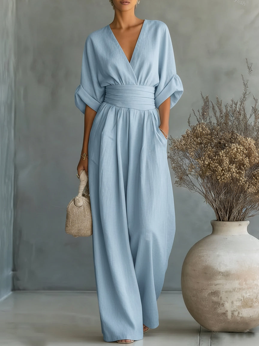 The Capella | V-Neck High-Waist Jumpsuit