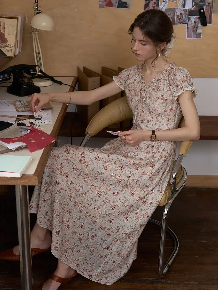 Ayra V-Neck Floral Dress