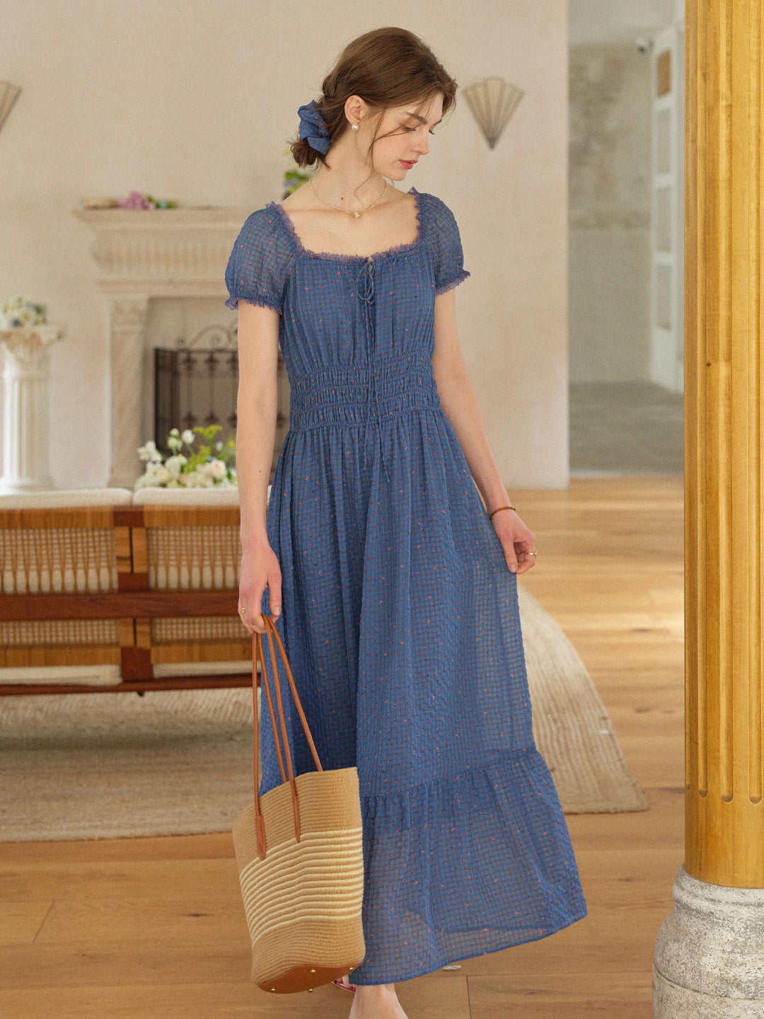 Carmen Sweetheart Neck Puff Sleeve Dress