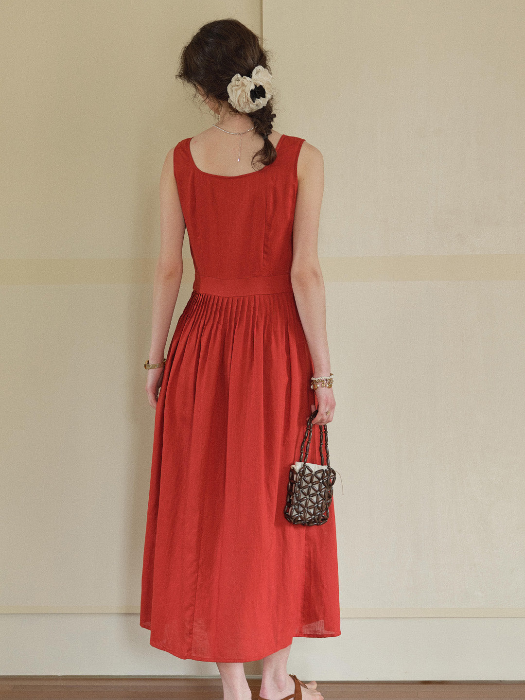 Camila Square Neck Bow Loose Dress