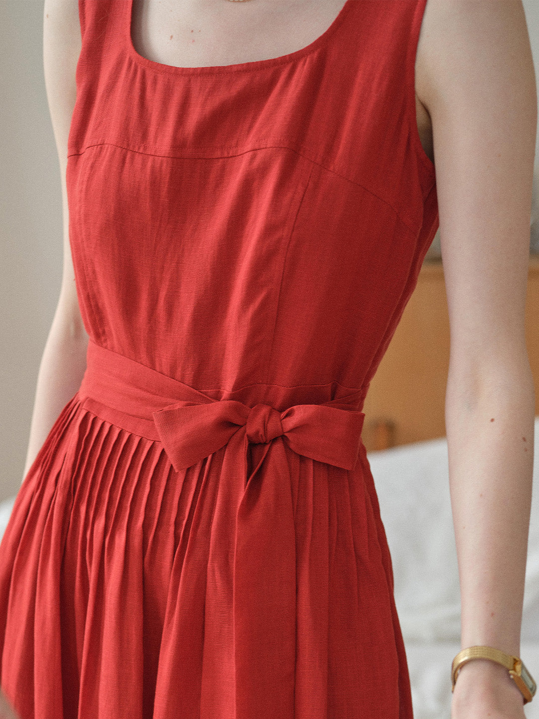 Camila Square Neck Bow Loose Dress