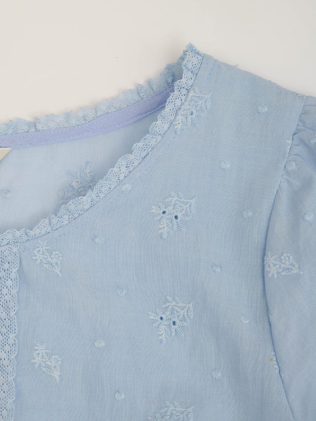 Malia Round Neck Lace Embroidered 100% Cotton Dress