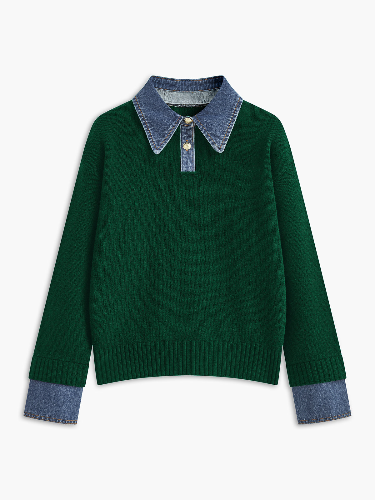 2 in 1 Panel Lapel Relaxed Sweater
