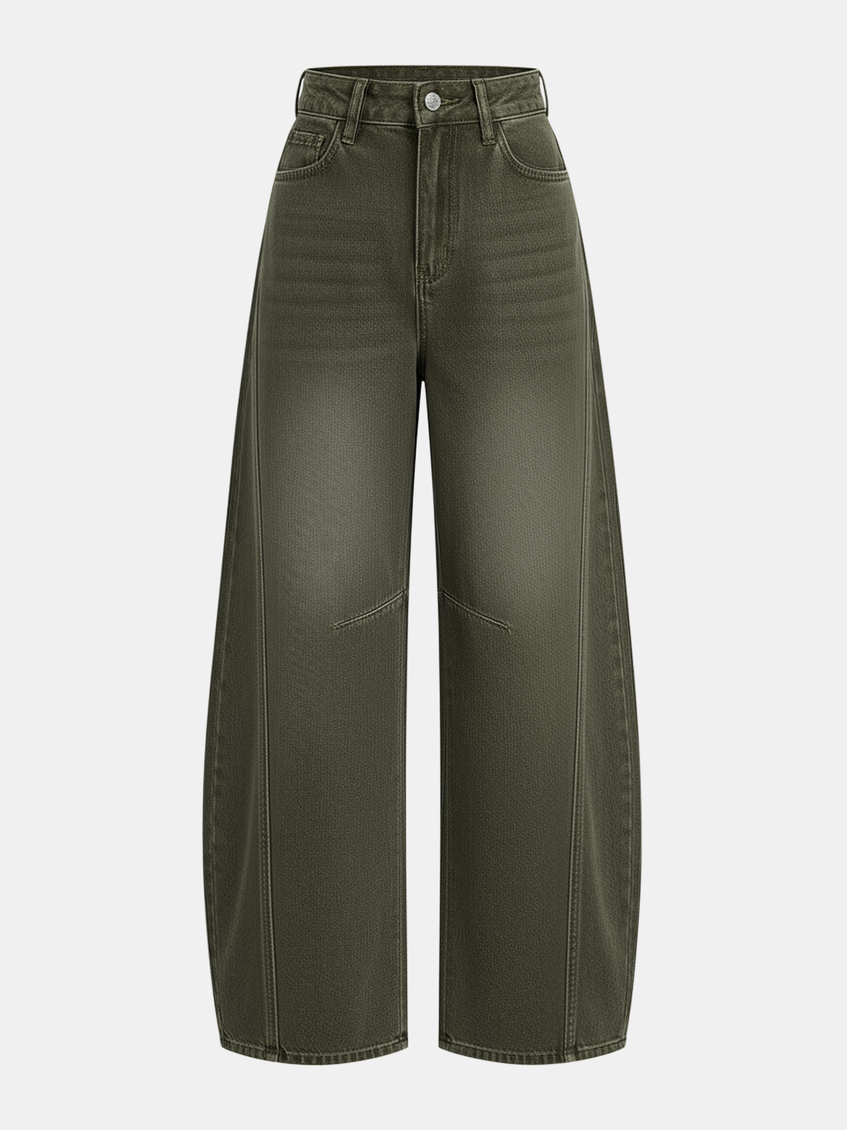 Denim Curved-Leg Jeans
