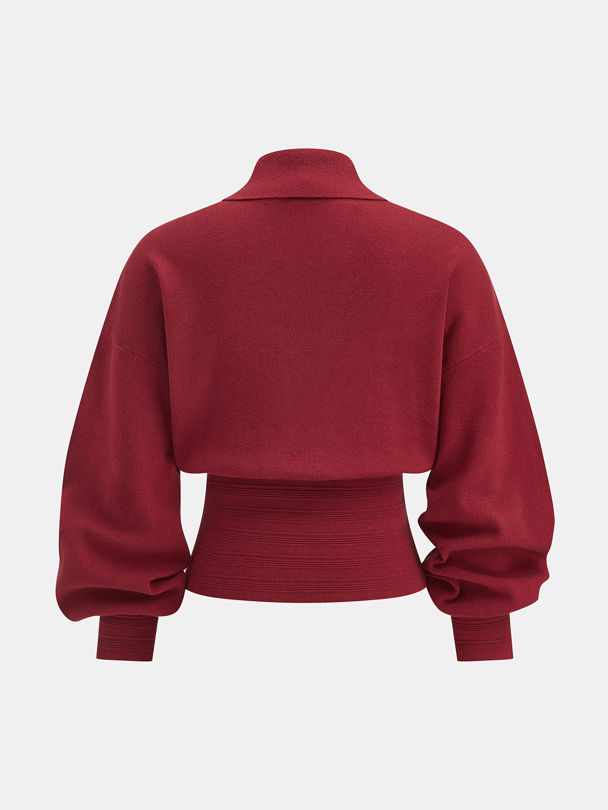 Polo Collar Buttoned Knit Sweater