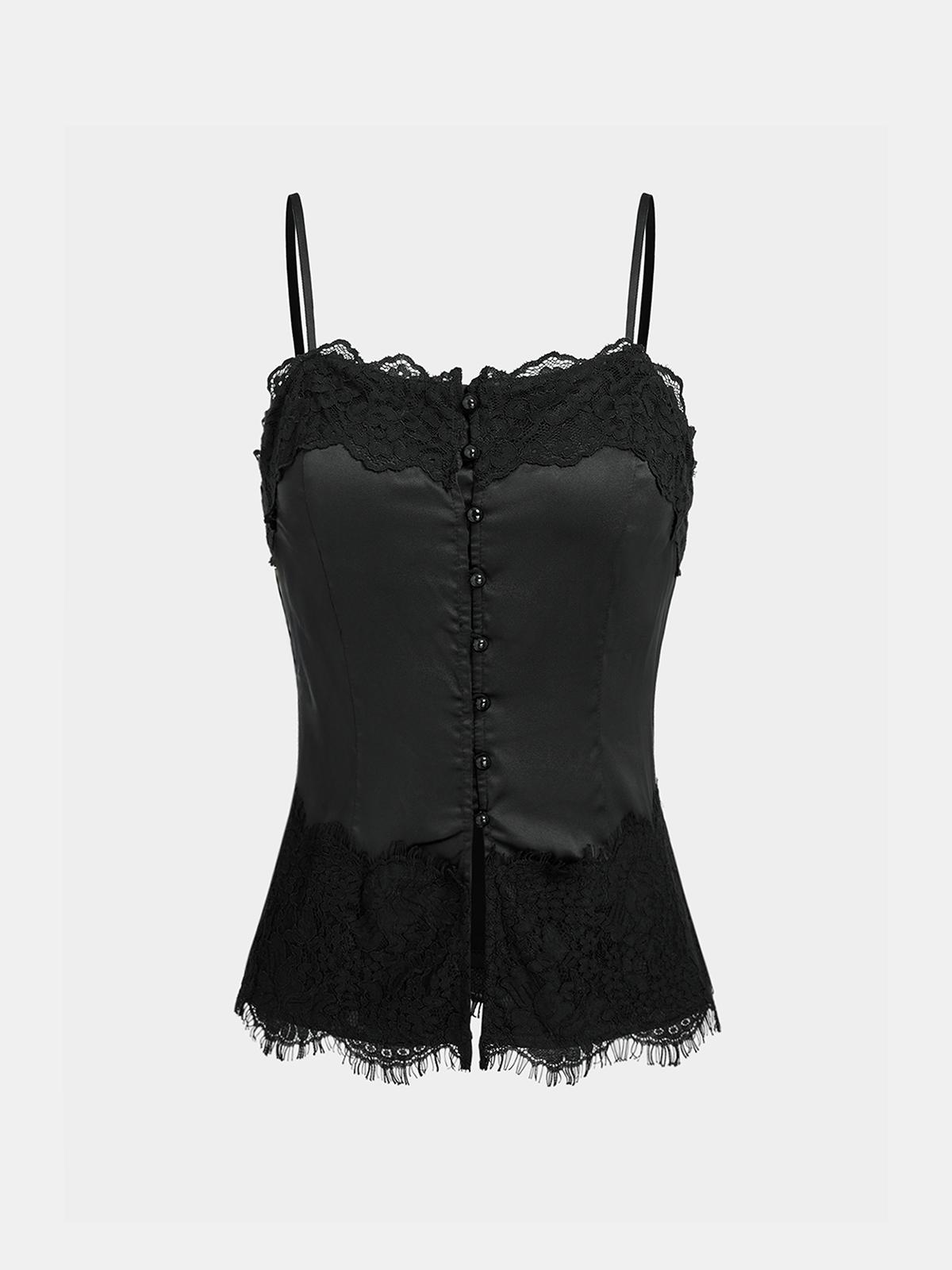 Lace-Trim Satin Cami Top