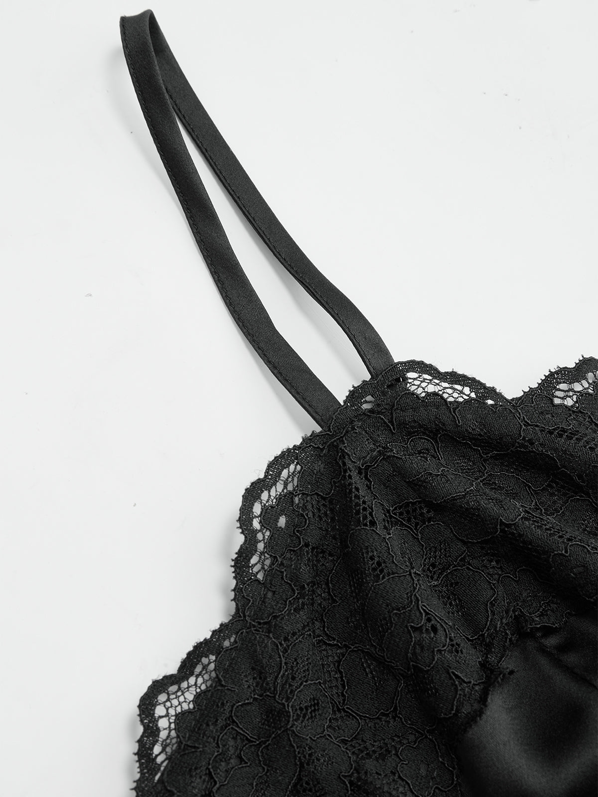 Lace-Trim Satin Cami Top