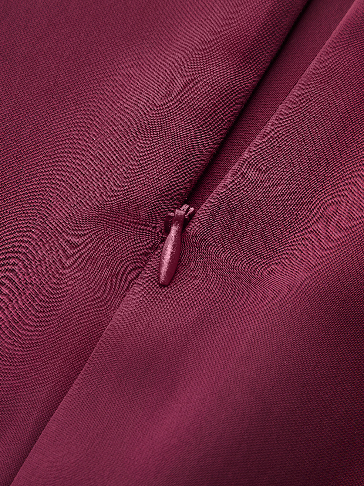 Draped Satin Mock Neck Blouse with Tie