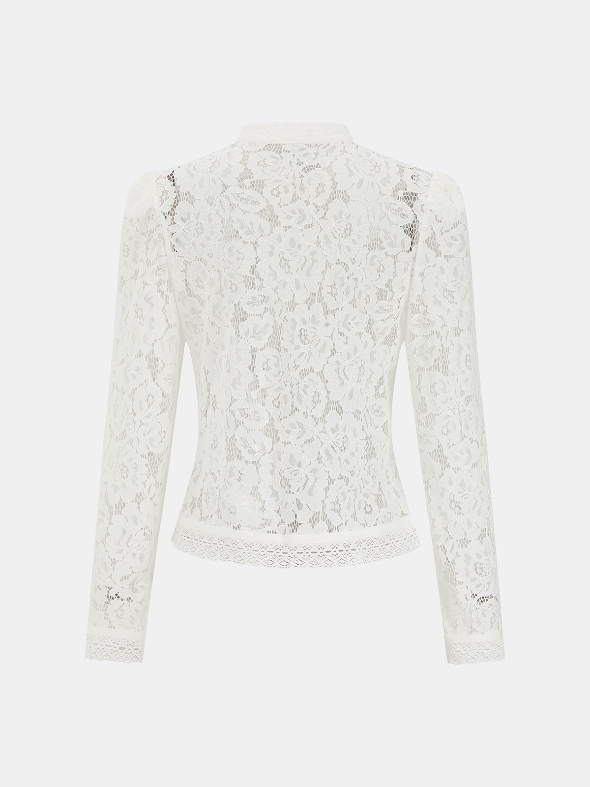 Frog Closure Lace Mandarin Collar Blouse