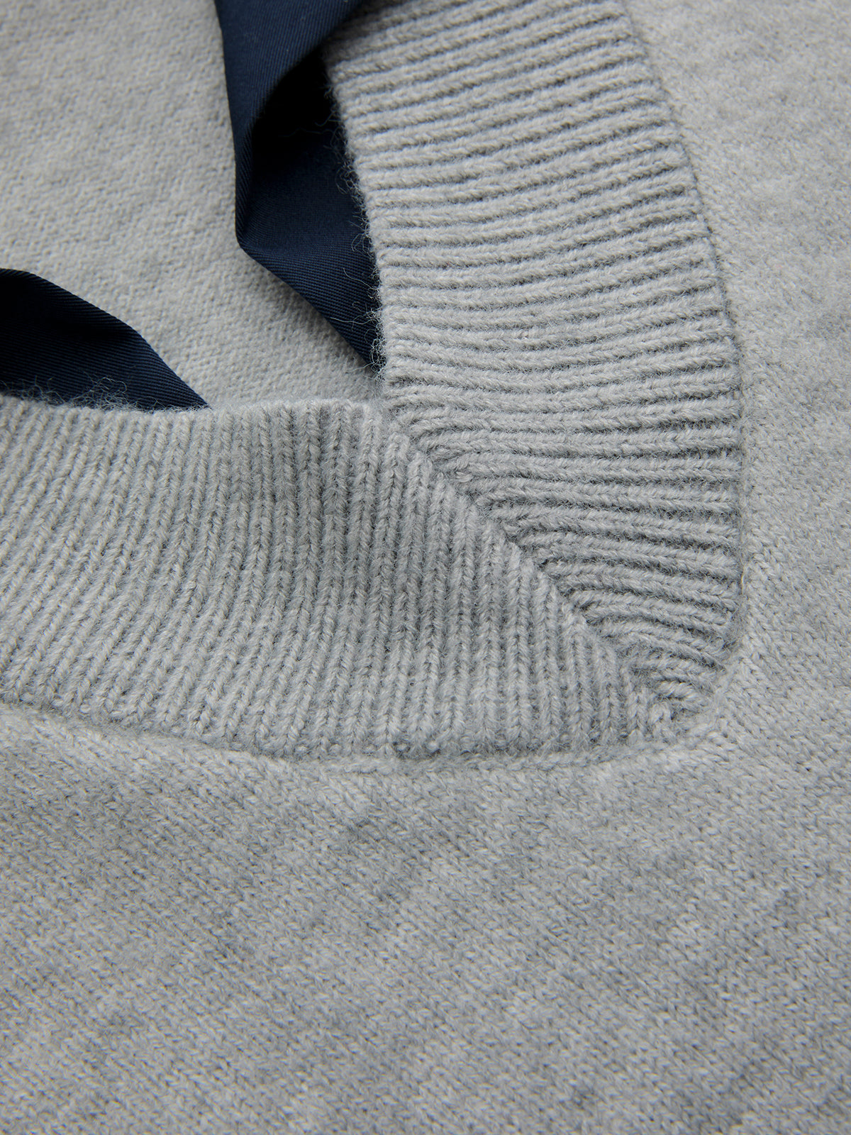 Contrast Collar Elbow Sleeve Knit Top