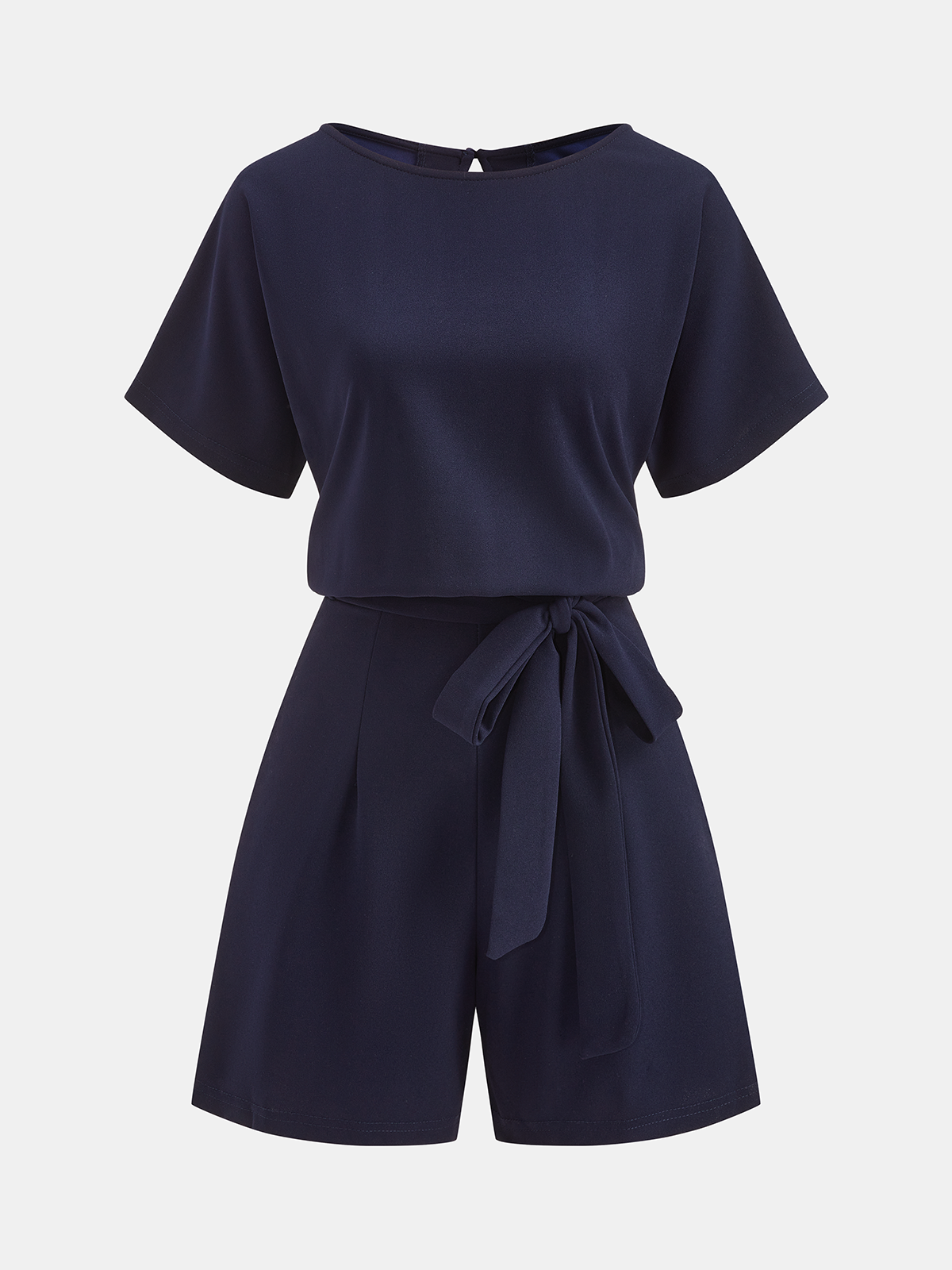 Tie-Waist Short-Sleeve Romper