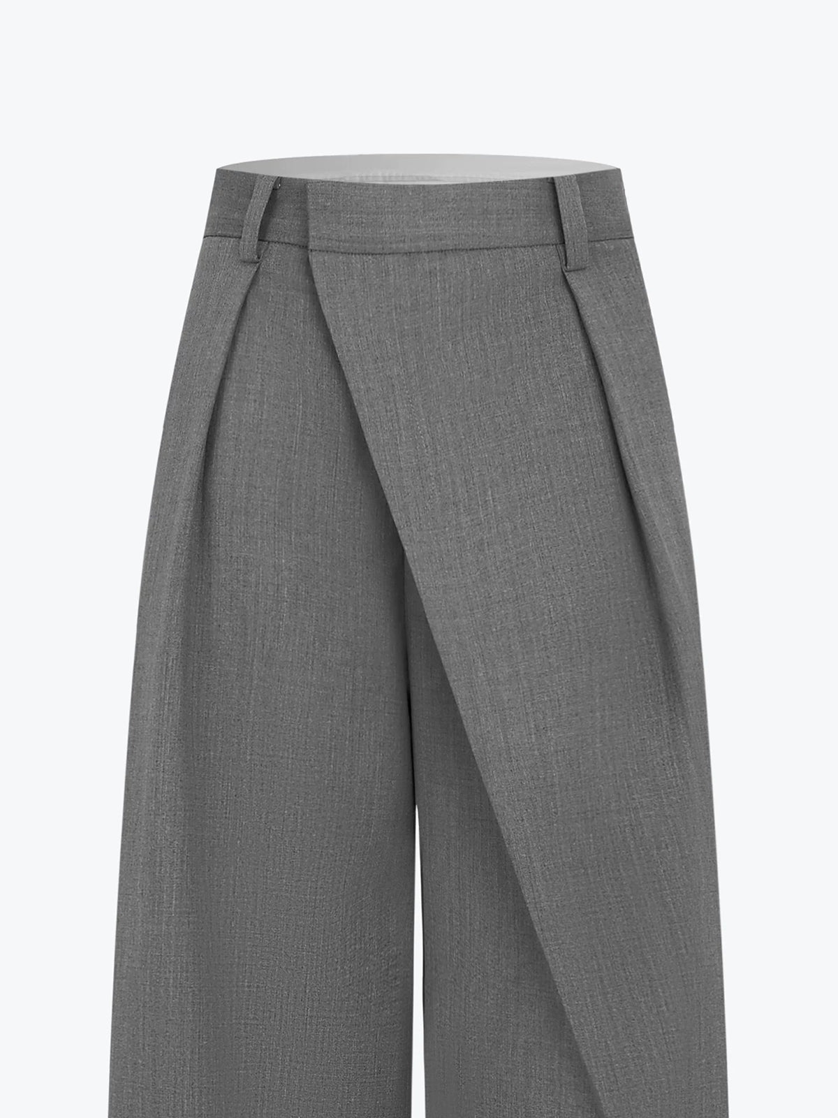 Asymmetric Pleated Wide-Leg Pants