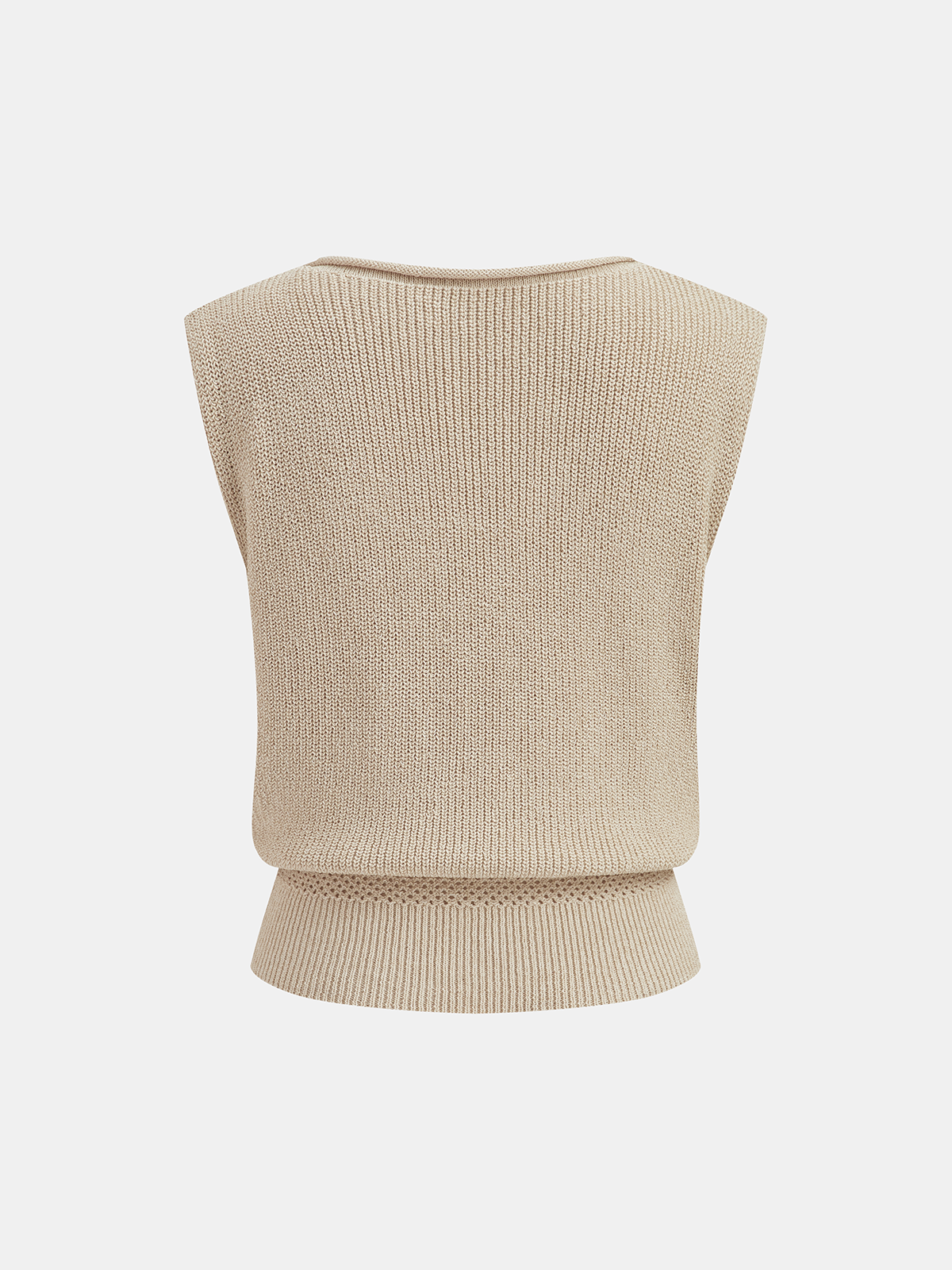 Bloused Waist Sleeveless Knit Top
