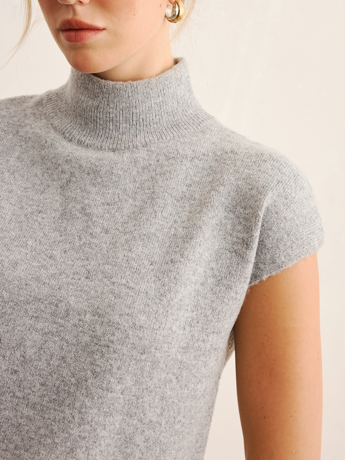 Mock Neck Knit Top & Midi Skirt Set without Belt