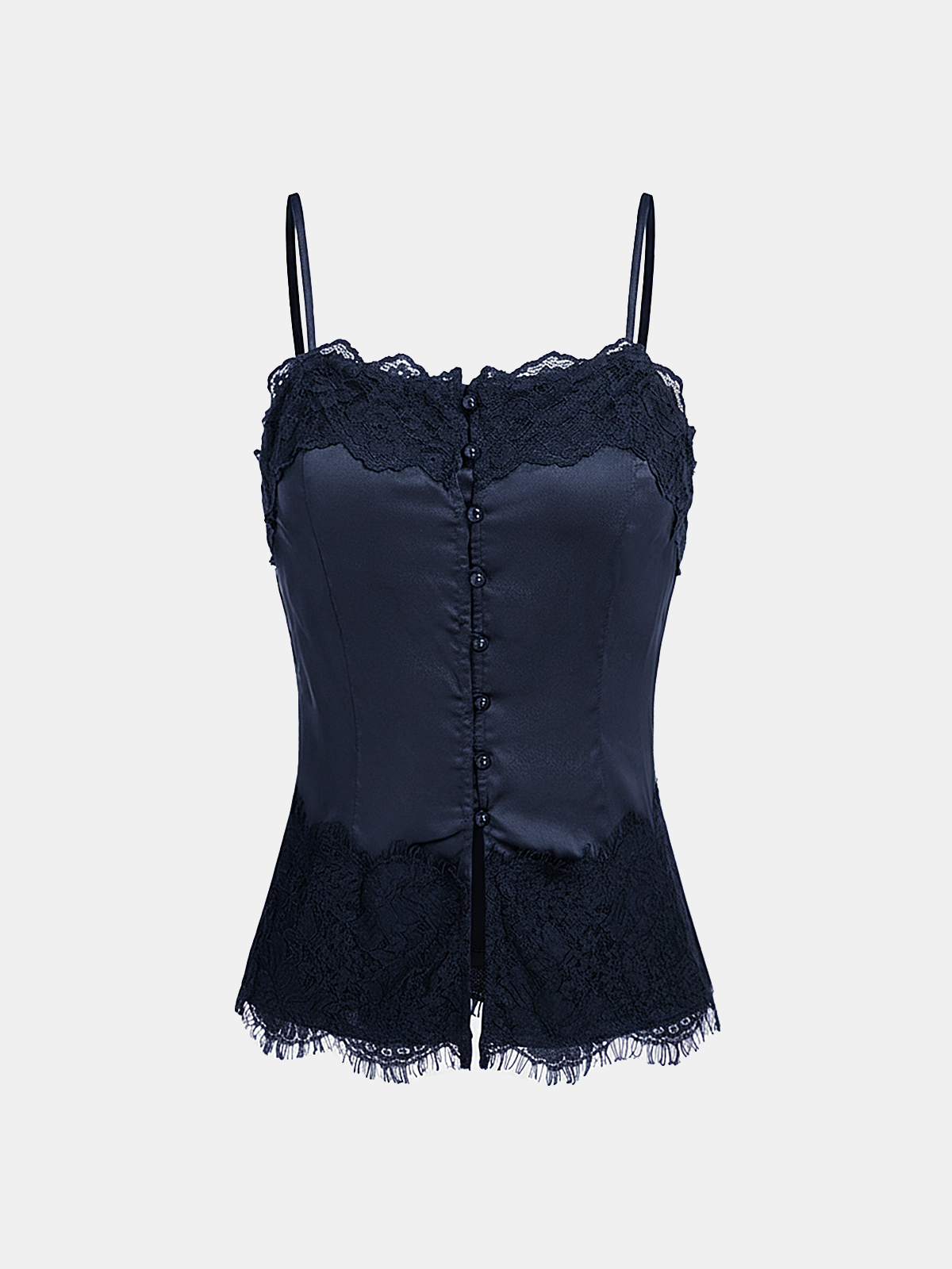 Lace-Trim Satin Cami Top