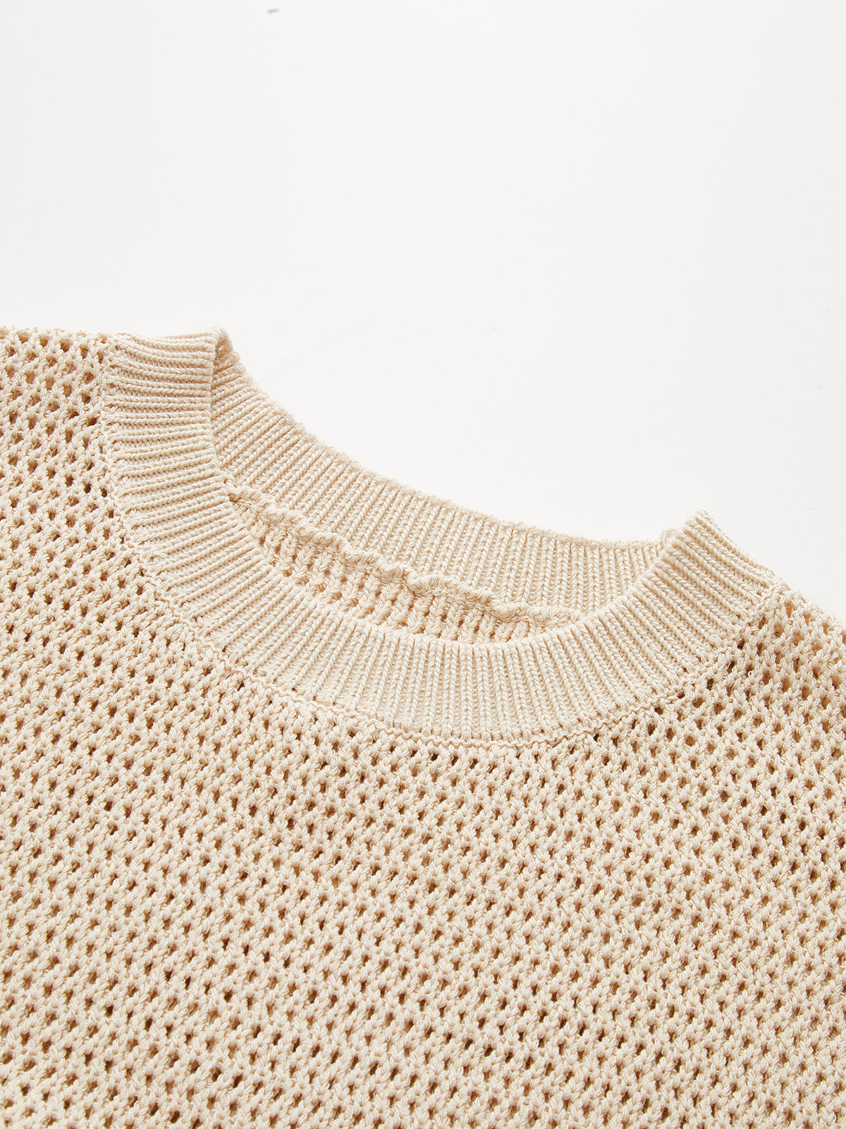 Open-Knit Cap Sleeve Sweater Top