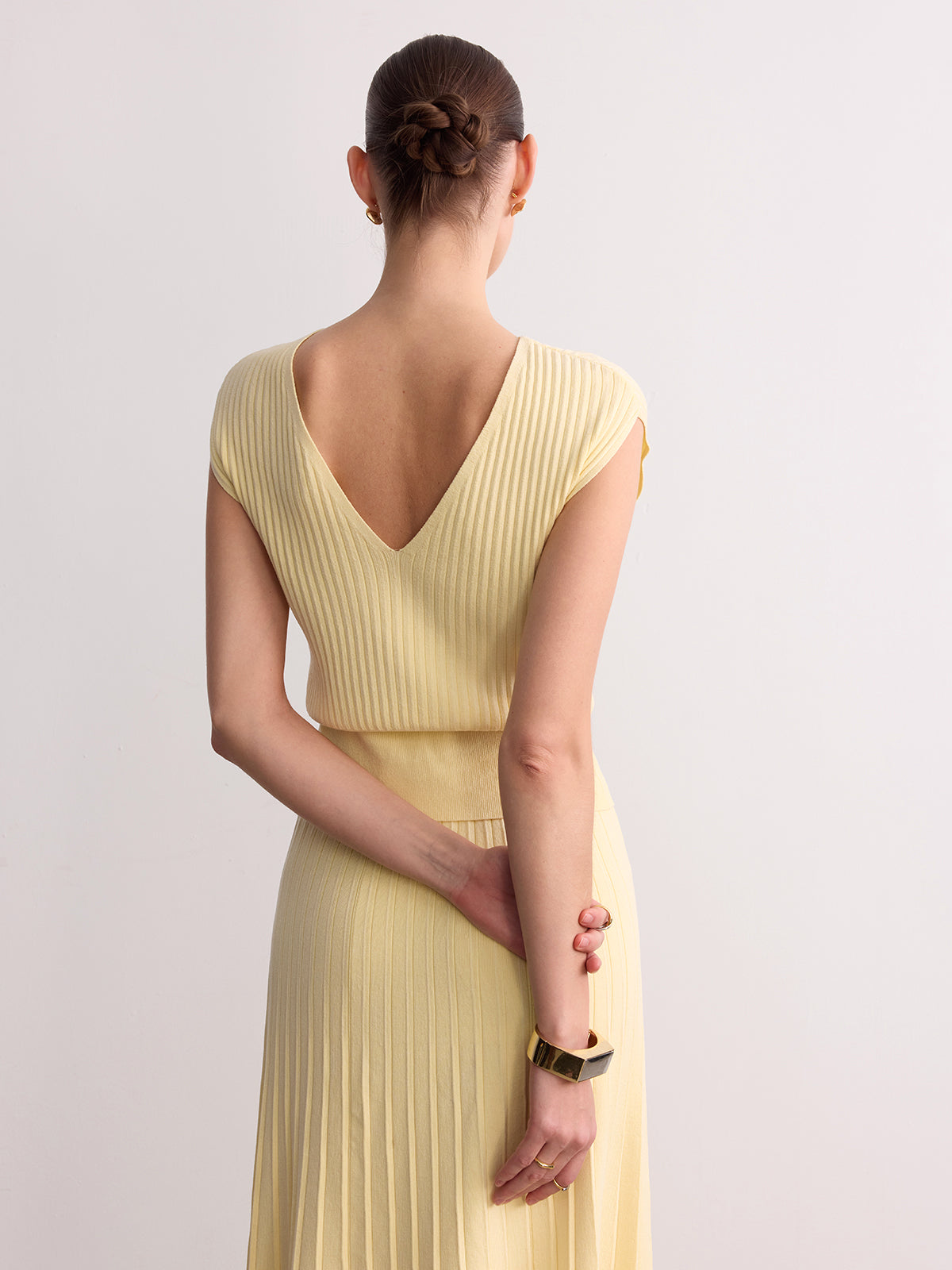 Cap Sleeve Ribbed Knit Top