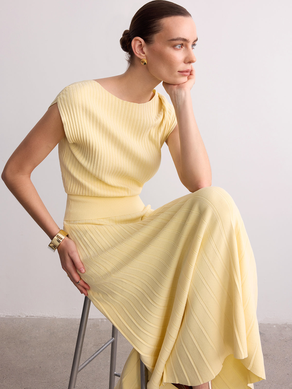 Ribbed Knit Maxi Skirt