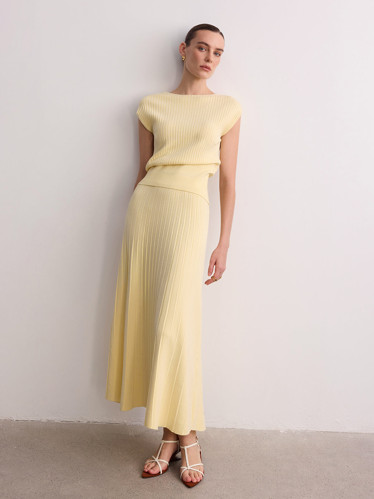Ribbed Knit Maxi Skirt