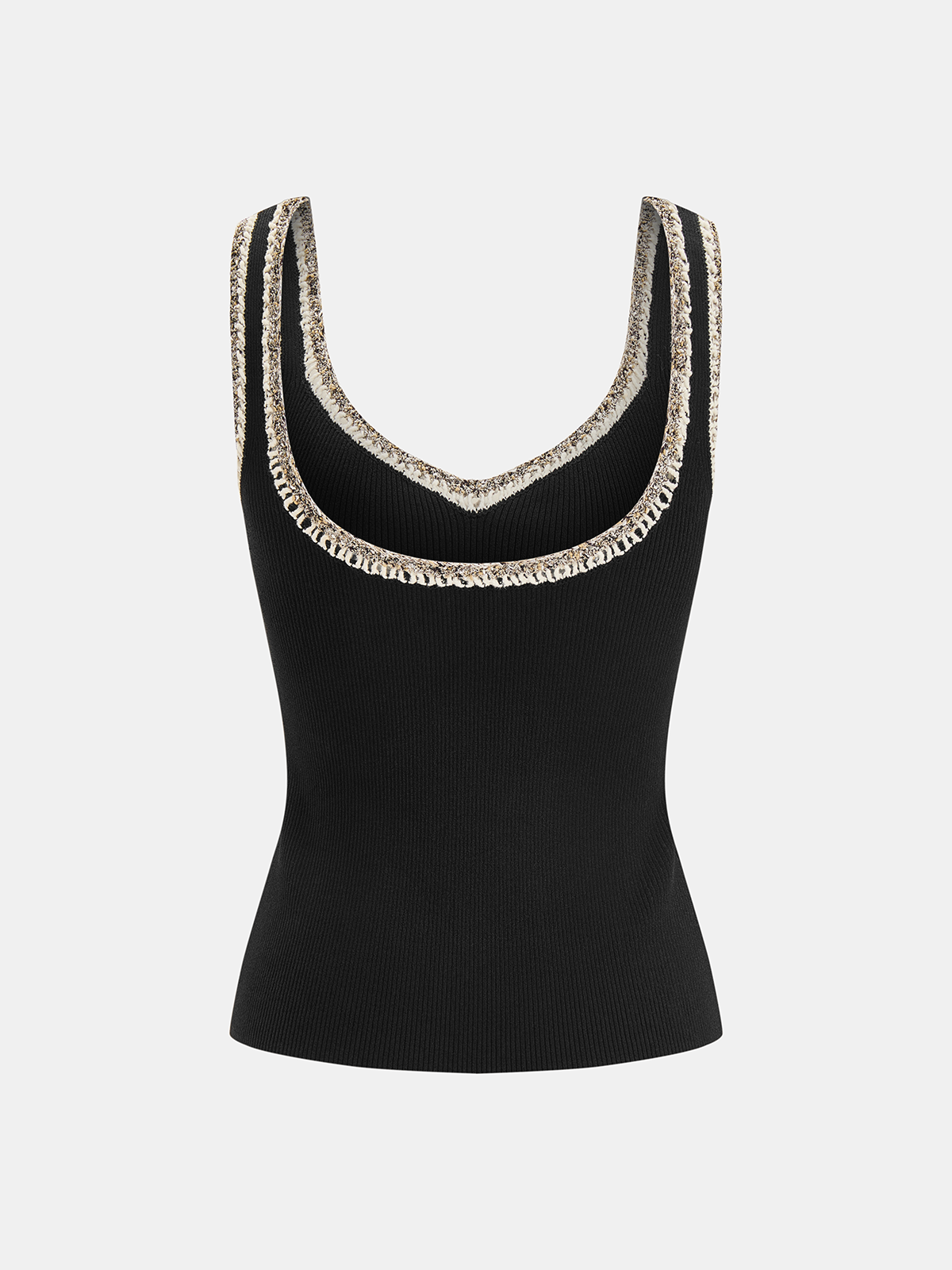 Contrast Trim Ribbed Knit Tank Top