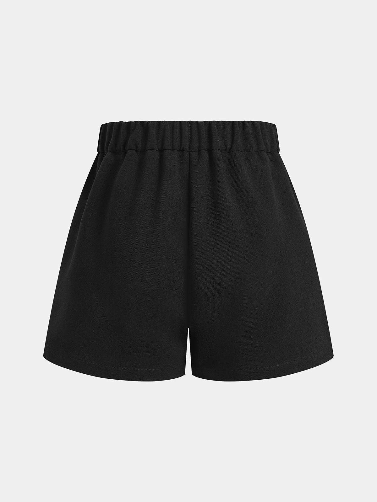 Mid Waist Metal Buckle A-Line Shorts