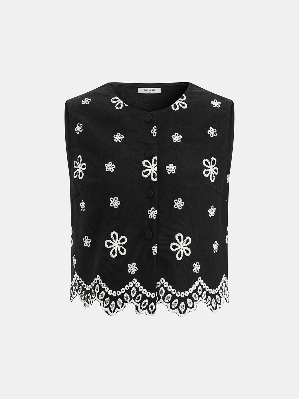Embroidered Floral Cotton Top & Pants Set