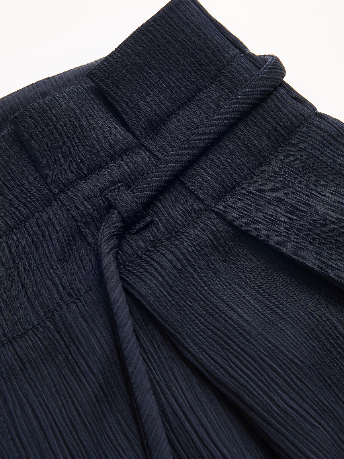 Satin Paperbag Waist Wide Leg Pants