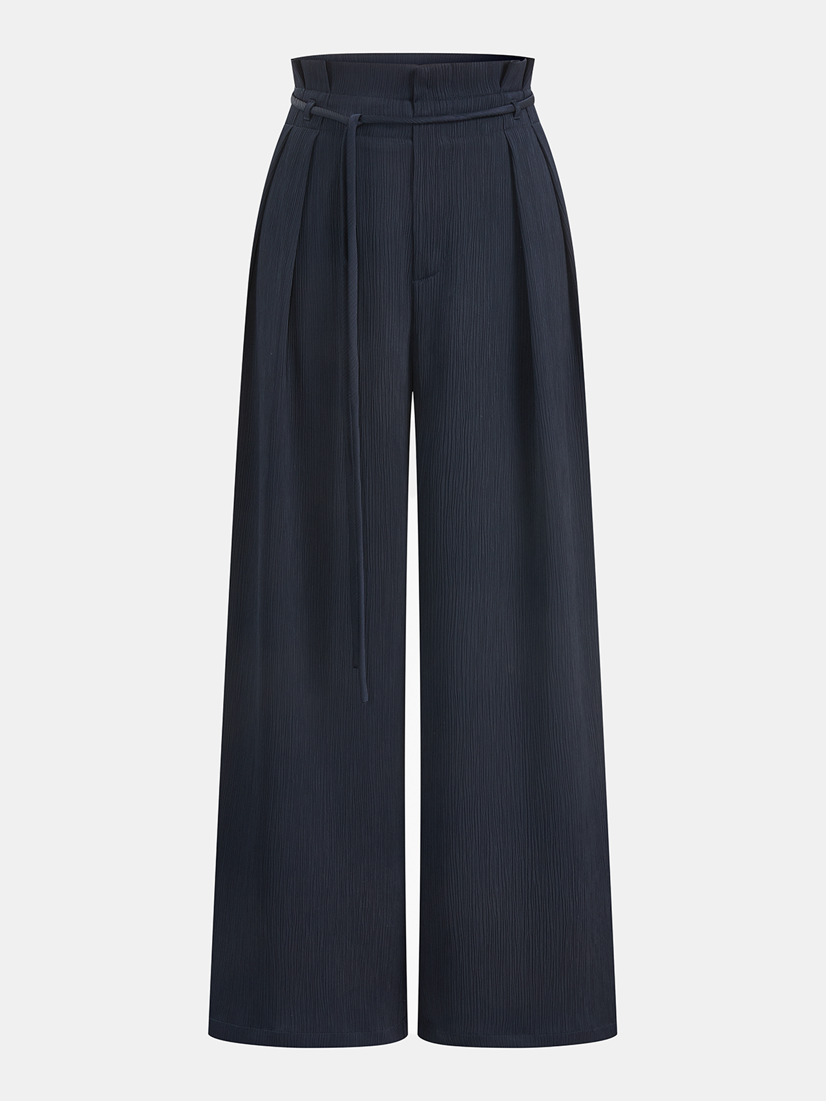 Satin Paperbag Waist Wide Leg Pants