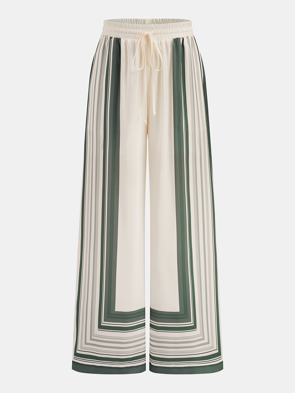 Geometric Print Shirt & Wide Leg Pants Set