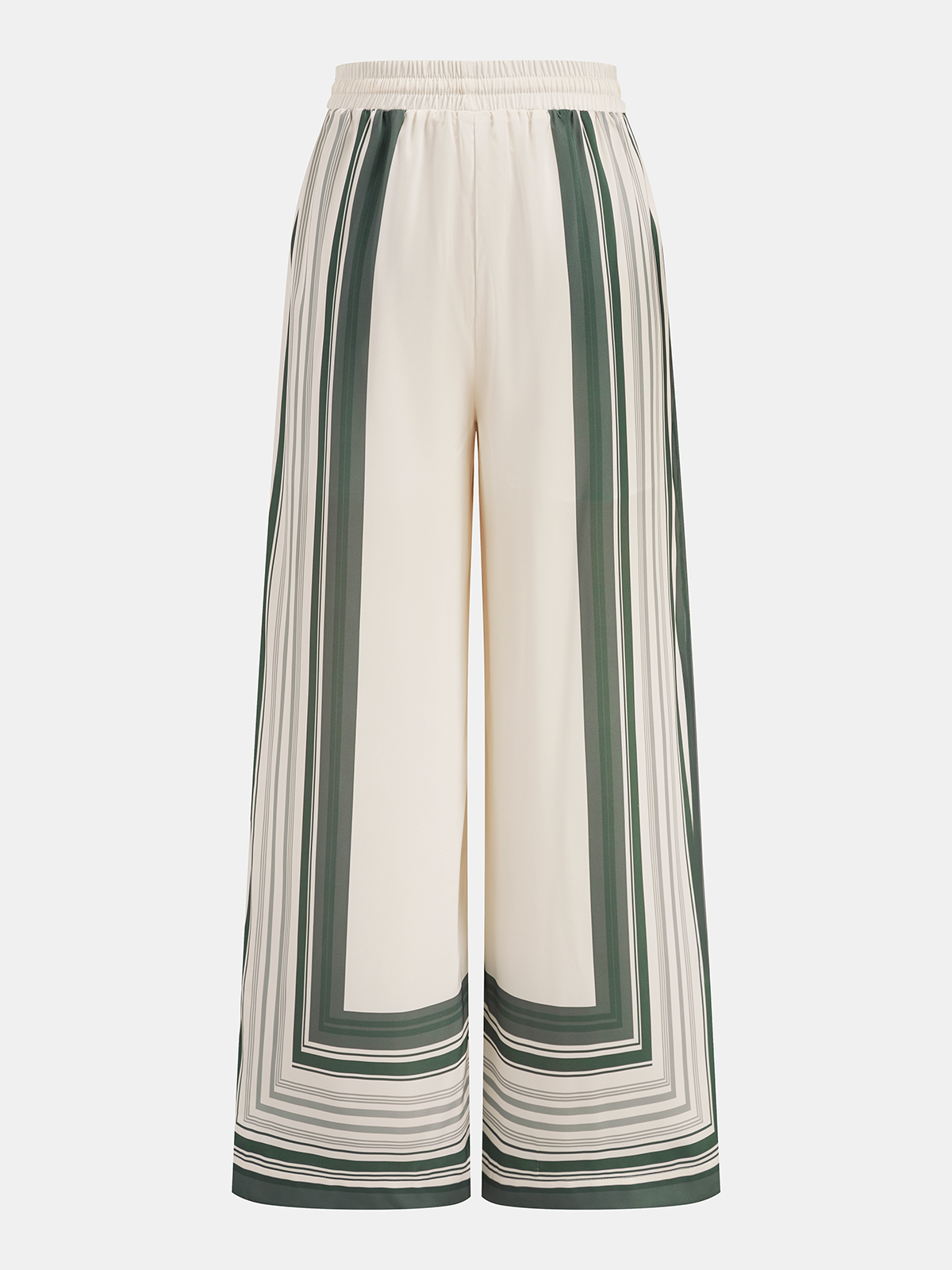 Geometric Print Shirt & Wide Leg Pants Set