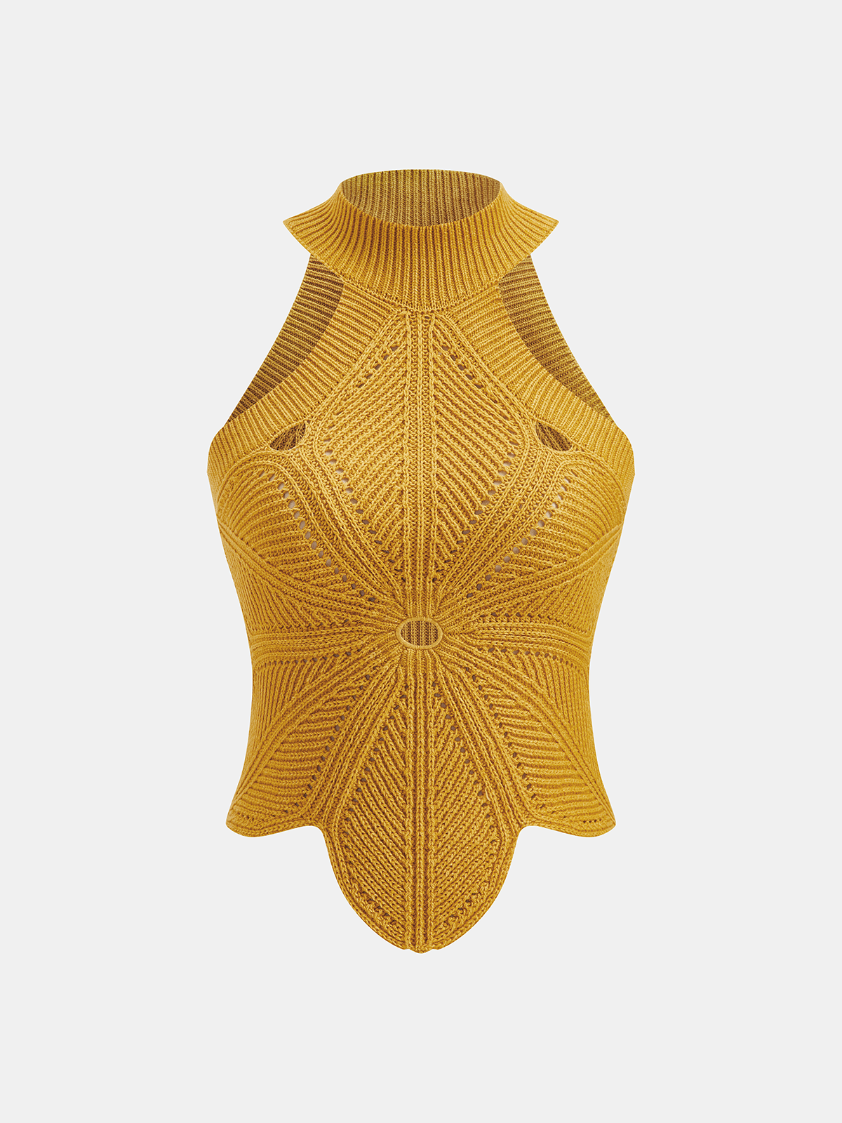 Sleeveless Hollow Out Knit Halter Top