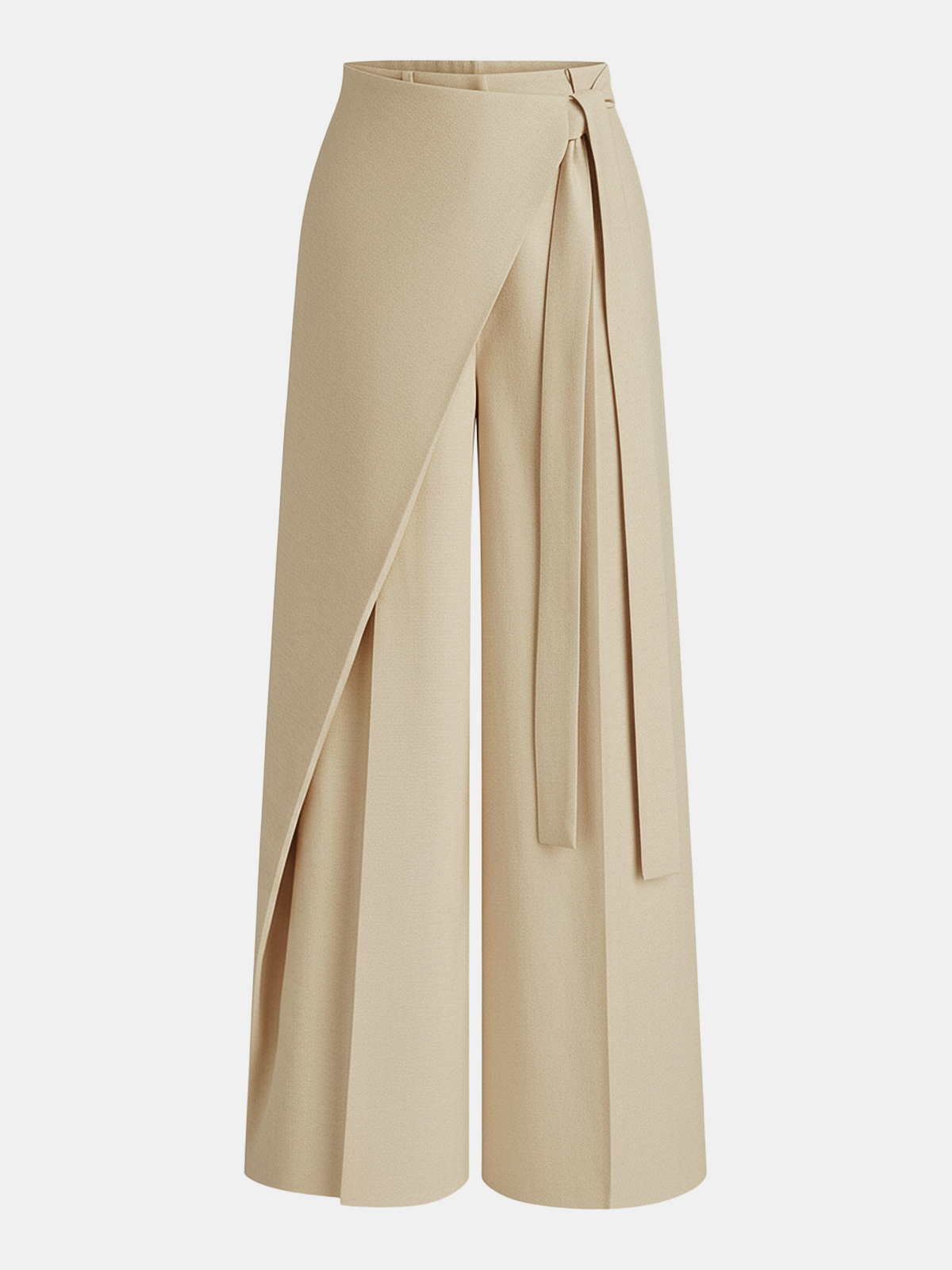 Asymmetric Wrap Wide-Leg Pants