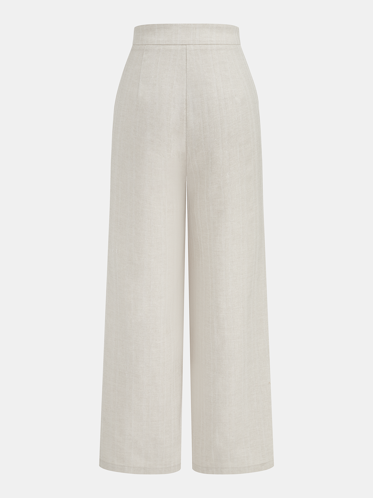 Cotton Linen Pleated Wide Leg Pants