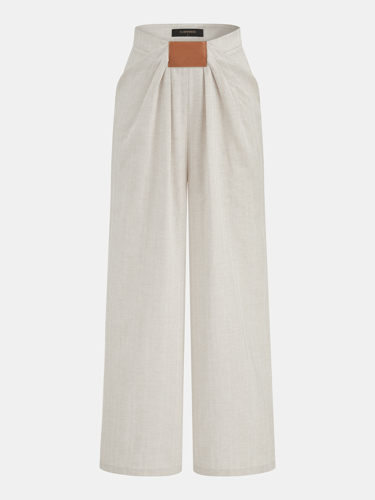 Cotton Linen Pleated Wide Leg Pants