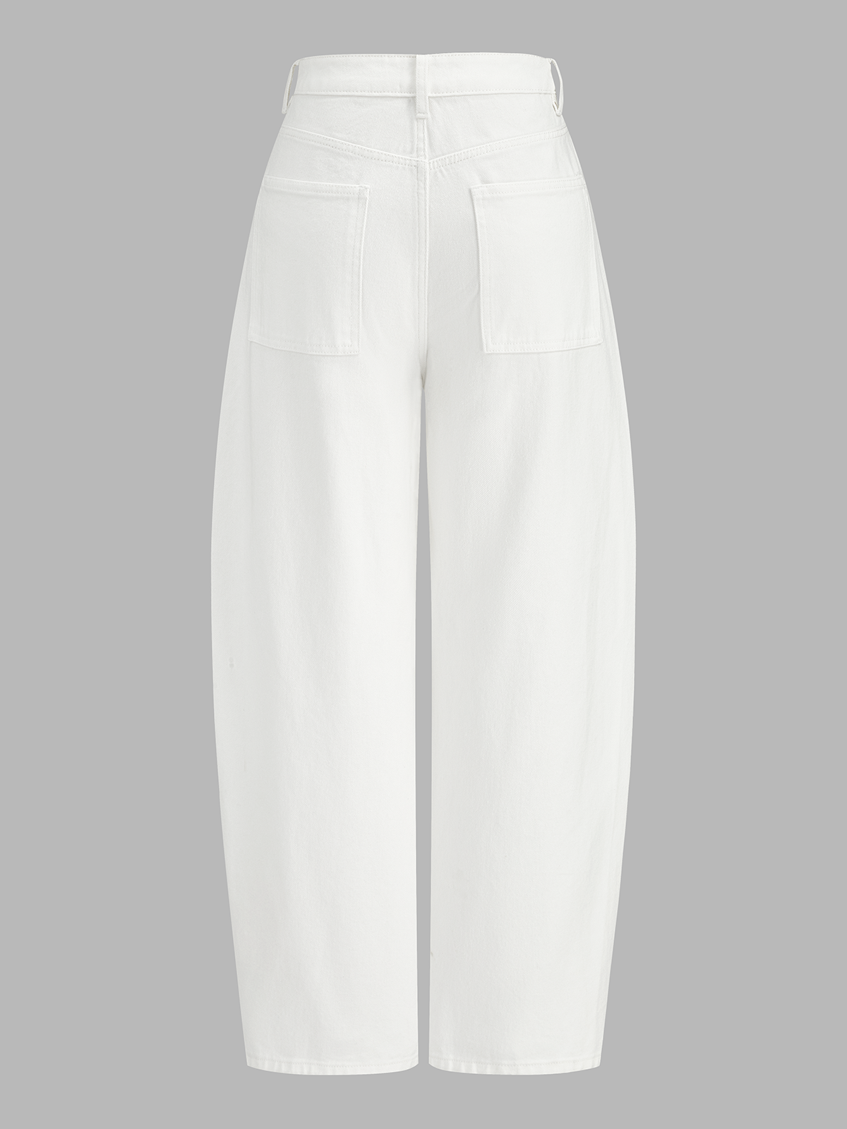 Mid-Waist Curved Leg Denim Pants