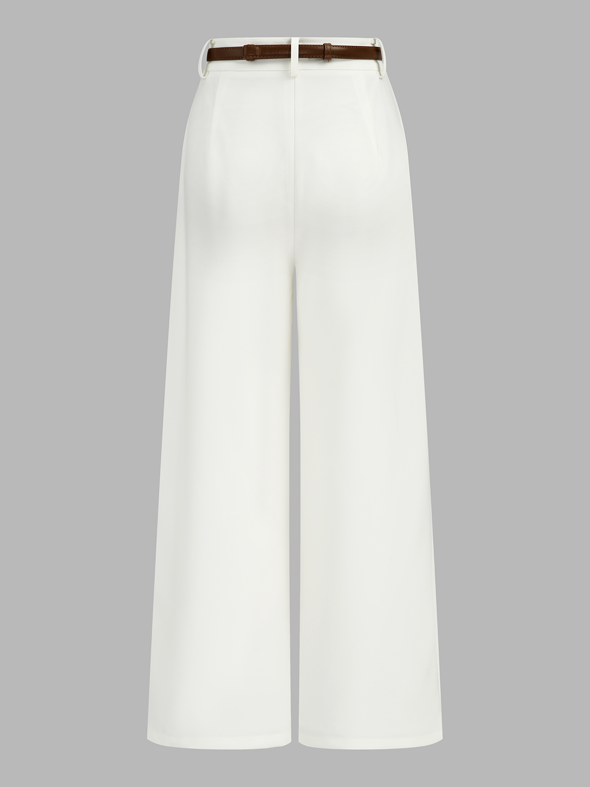 Belted Mid Waist Wide Leg Pants