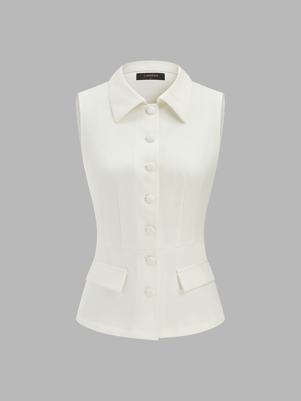 Collared Cotton Linen Vest & Pants Set